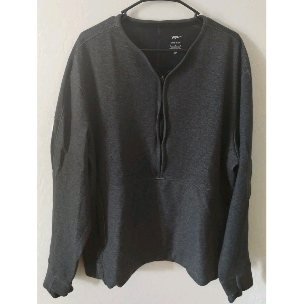 Nike Yoga Dri Fit Top Gray SZ XL Half Zip